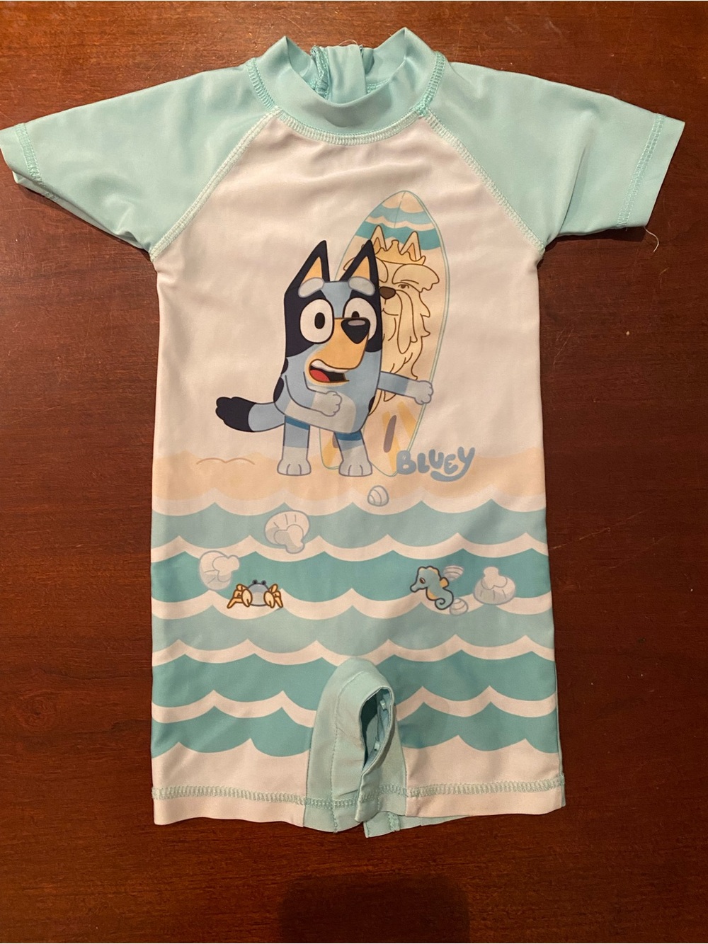 3 for $10- Bluey Baby Swim Rashguard 6-12M One Piece Romper